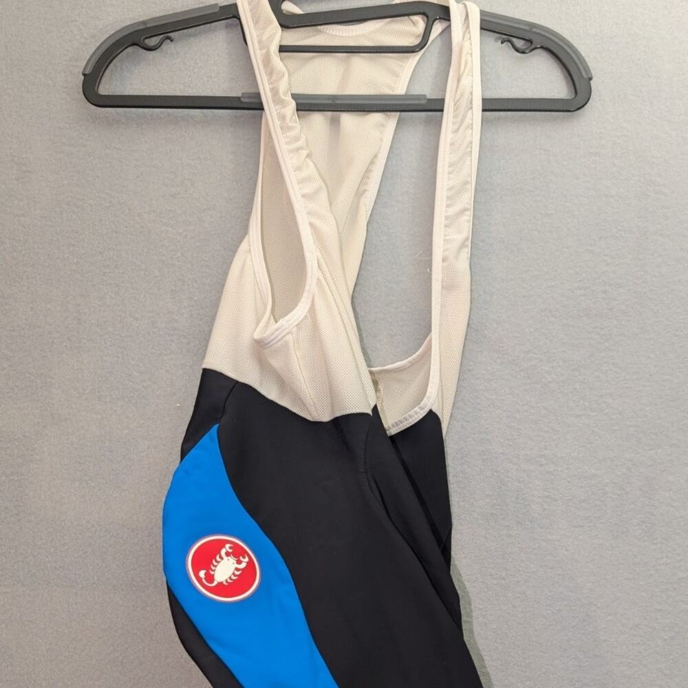 Castelli Cycling Bib Shorts Mens Large Blue Team White Padded Chamois Road Bike